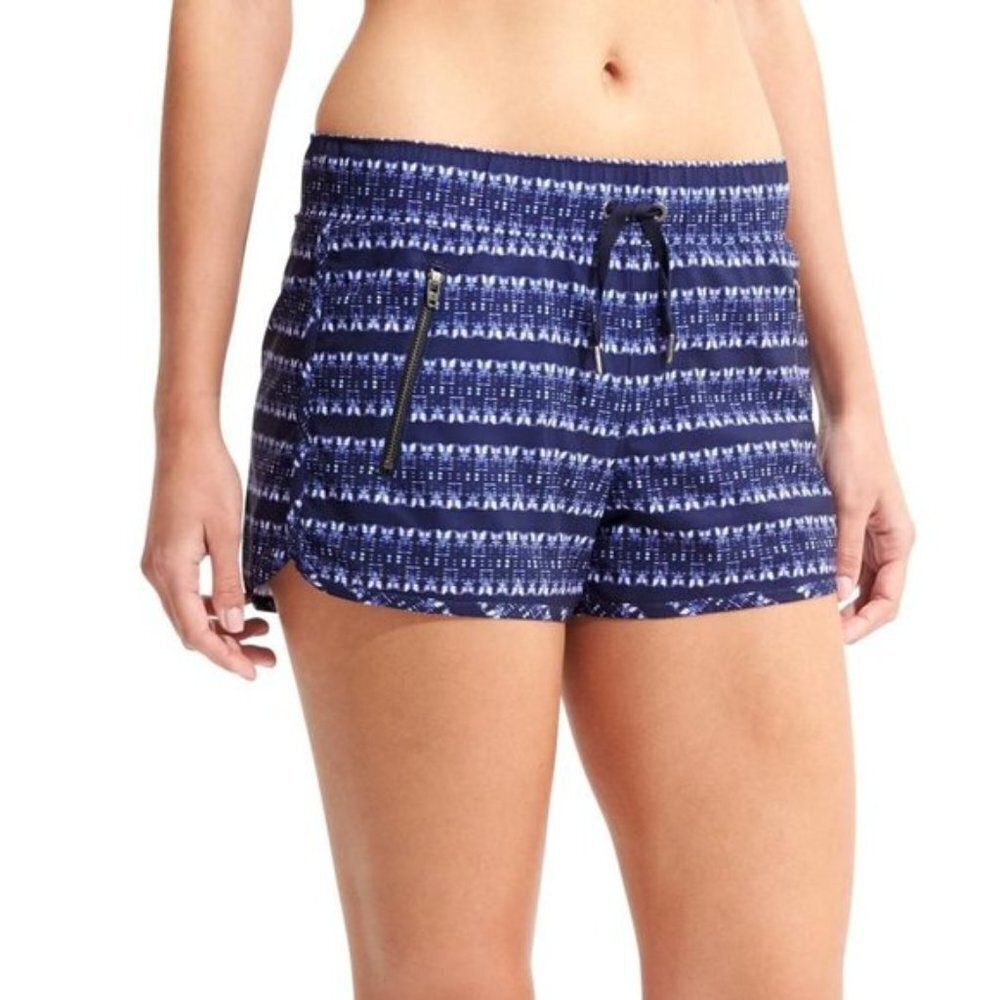 Athleta Ikat Sway Shorts Blue White Print Women's‎ Small